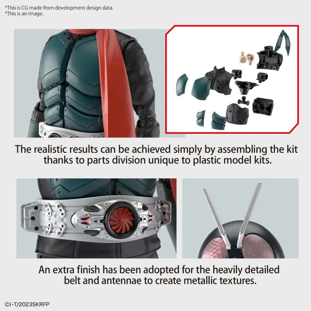 BANDAI RISE MASKED RIDER SHIN MASK RIDER MODEL KIT 13 cm