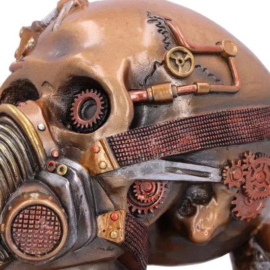 NEMESIS NOW OCTO RESPIRAT BRONZE STEAMPUNK SKULL FIG FIGURA 18 cm
