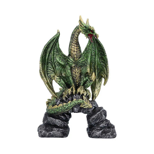 NEMESIS NOW DRAGON FIGURINE GREEN METALLIC HARANU FIGURA 15.5 cm