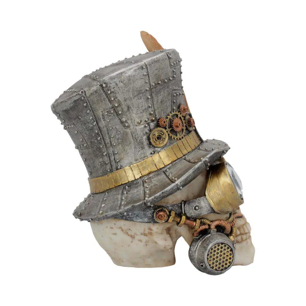 NEMESIS NOW STEAMPUNK COUNT ARCHIBALD TOP HAT SKULL FIGURA 19.5 cm