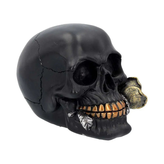 NEMESIS NOW SKULL GOTHIC BLACK ROSE DEAD FIGURA 15 cm