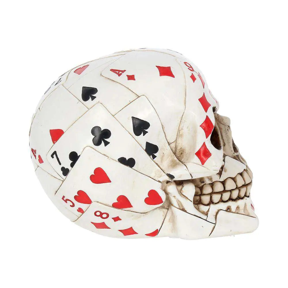 NEMESIS NOW SKULL ORNAMENT HAND PLAYING CARD STATUA 15 cm