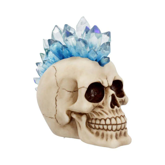 NEMESIS NOW SKULL CRYSTAL LED MOHAWK HAWK STATUA 18 cm