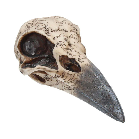 NEMESIS NOW EDGAR POE RAVEN SKULL FIGURA 21 cm