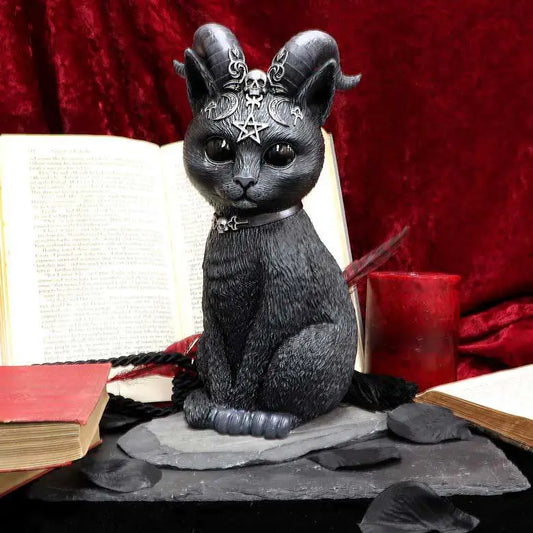 NEMESIS NOW CULT CULTIES PAWZUPH HORNED OCLT CAT FIG STATUA 26.5 cm