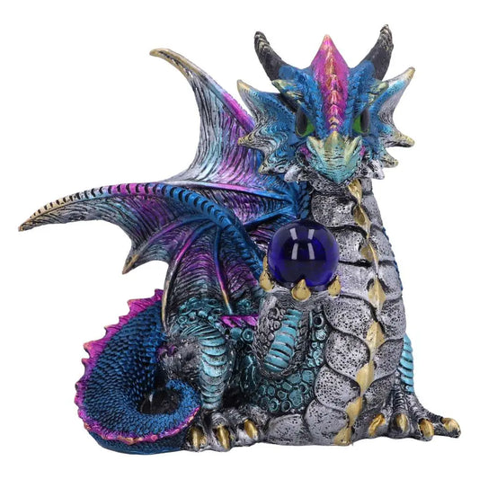NEMESIS NOW ORB HOARD DRAGON FIGURINE BLUE FIGURA