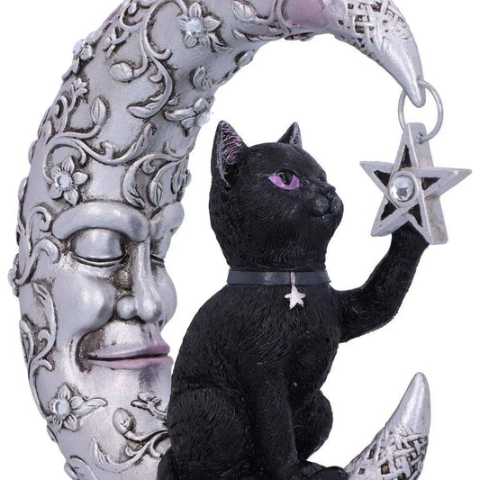 NEMESIS NOW LUNA COMPANION MOON CAT ORNAMENT FIGURA 18.8 cm