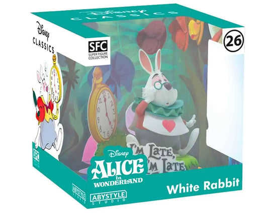 ABYSTYLE STUDIO DISNEY ALICE WONDERLAND WHITE RABBIT SFC PVC 1/10 STATUA 10cm