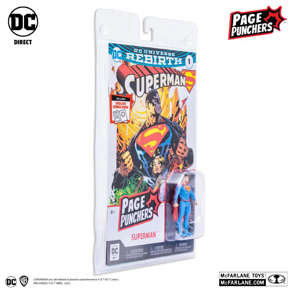 DC PAGE PUNCHERS SUPERMAN + COMIC 3IN AF