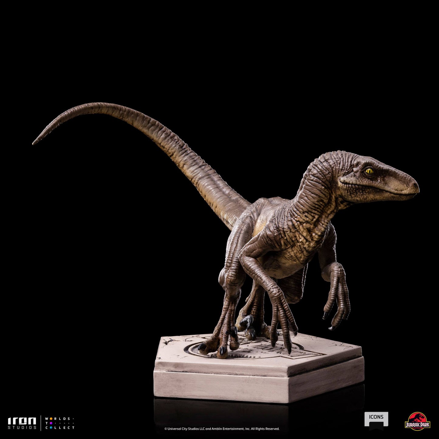 IRON STUDIOS VELOCIRAPTOR C JURASSIC WORLD ICONS STATUA 7 CM
