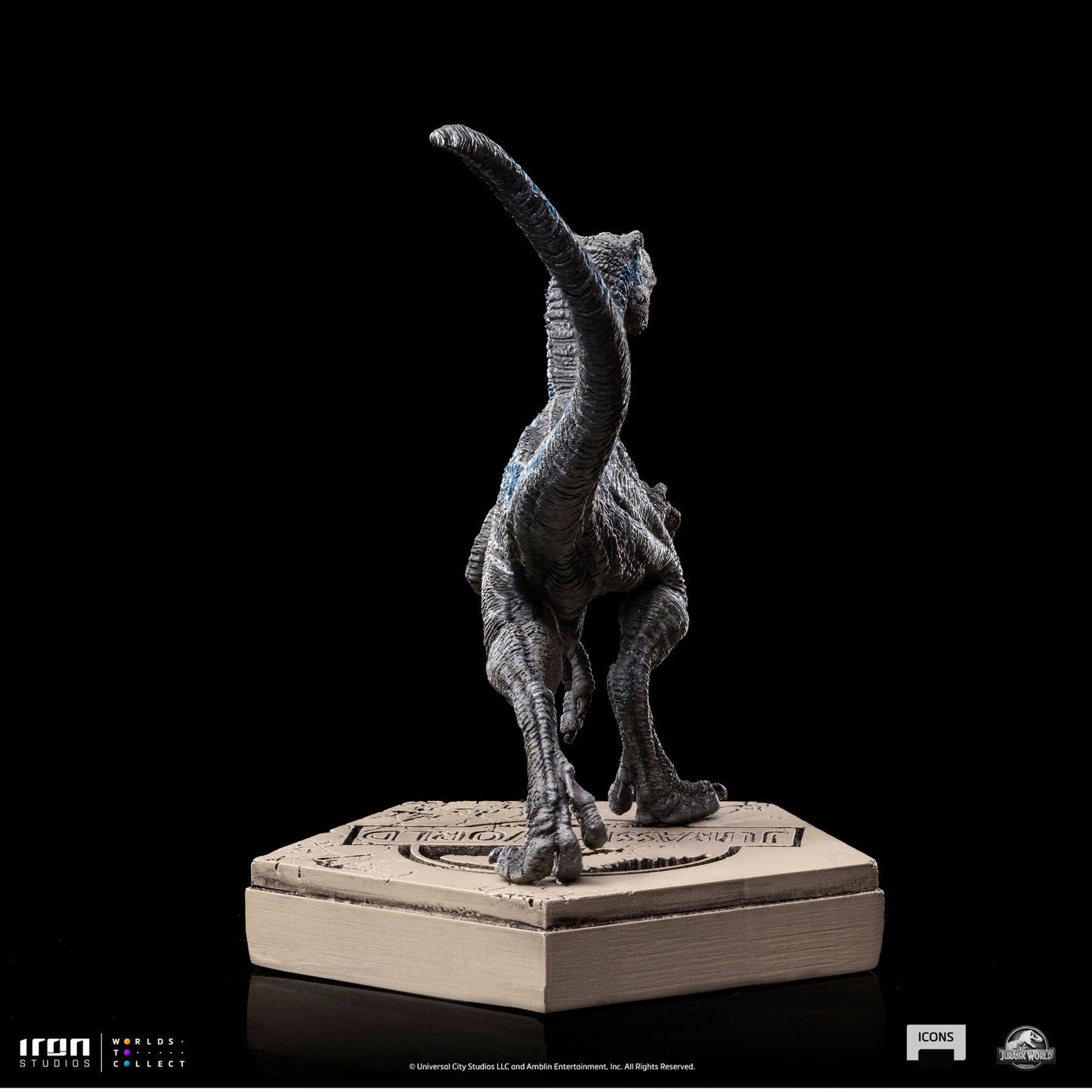 IRON STUDIOS VELOCIRAPTOR BLUE JURASSIC WORLD ICONS STATUA 9 CM