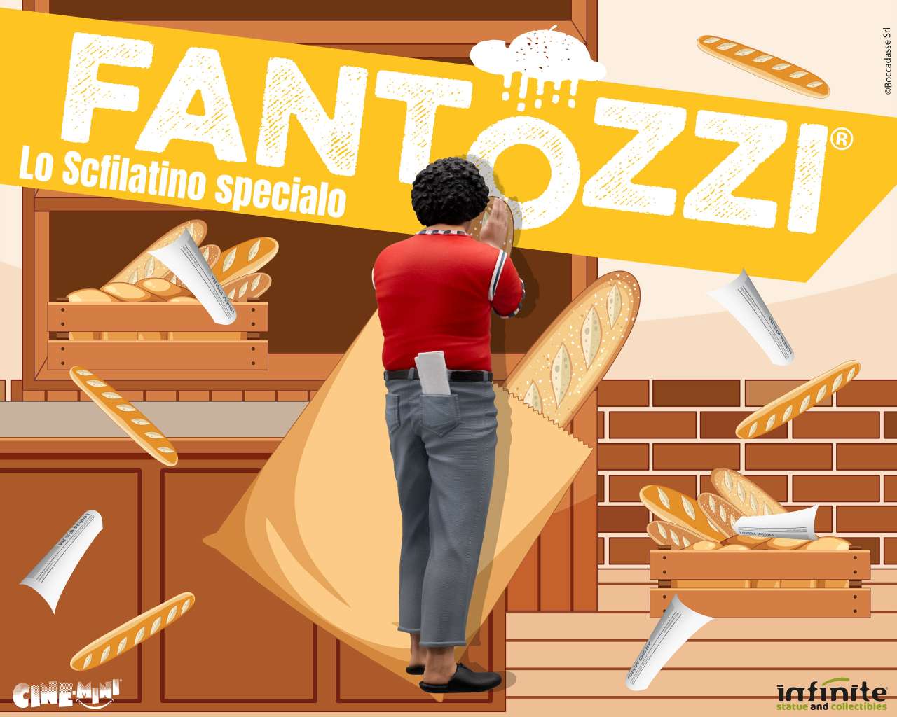 INFINITE STATUE FANTOZZI CECCO LO SCFILATINO SPECIALO CINEMINI PVC MINI FIGURA 12 cm