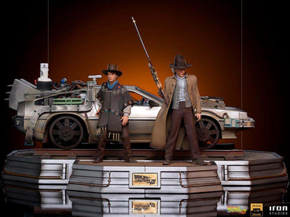 BTTF III DELOREAN + STATUE 1/10 SET