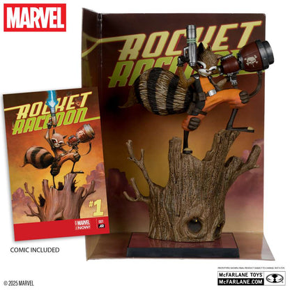 MCFARLANE TOYS 2025 ROCKET - MARVEL COLLECTION 1:6 WV7 RACCOON CHASING TALE #1 FIGURA 28 cm