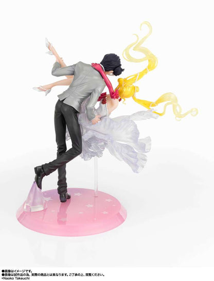 BANDAI SAILOR MOON USAGI & TUXEDO MASK MOONLIGHT GLOW ED FIGUARTS ZERO CHOUETTE STATUA 23.5 cm