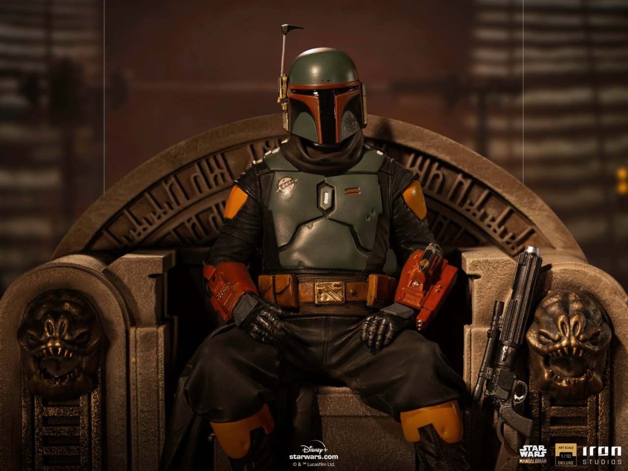 IRON STUDIOS MANDALORIAN BOBAFETT THRONE DLX 1/10 STATUA 18 cm