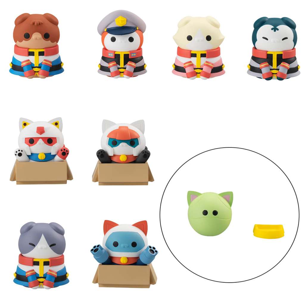 NARUTO SHIPPUDEN MEGA CAT PROJECT TRADING FIGURES NYANDAM WE ARE THE EARTH FEDERATION FORCE SPECIAL SET 3 CM MEGAHOUSE