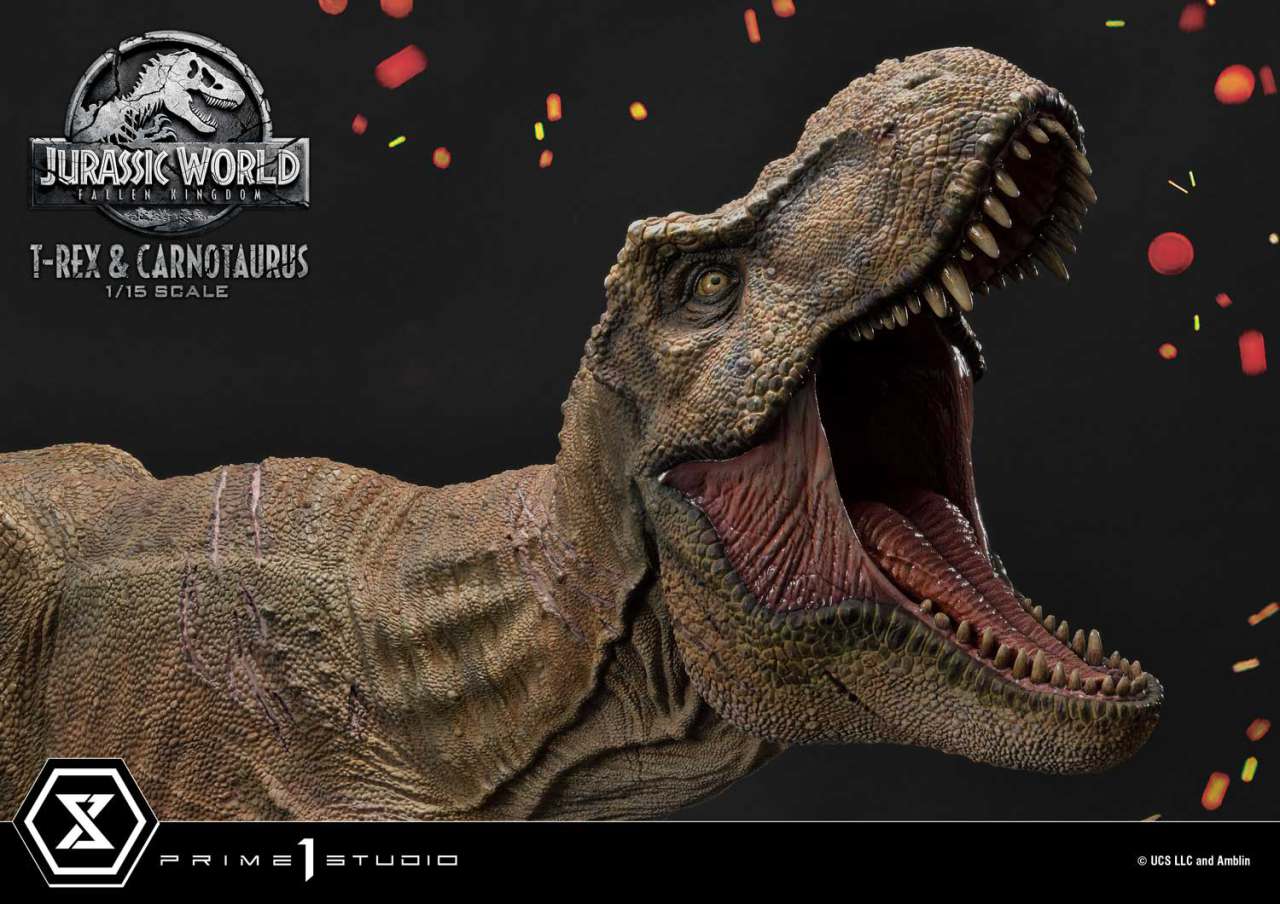 PRIME 1 JURASSIC WORLD FK T-REX/CARNOTAURUS STAT STATUA 49 cm