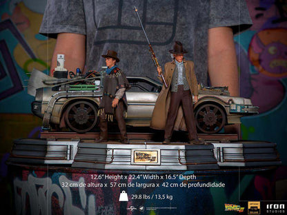 BTTF III DELOREAN + STATUE 1/10 SET
