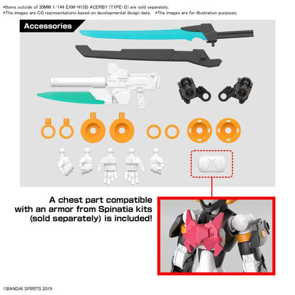 BANDAI 30MM EXM-H15D ACERBY TYPE-D 1/144 MODEL KIT 13 cm
