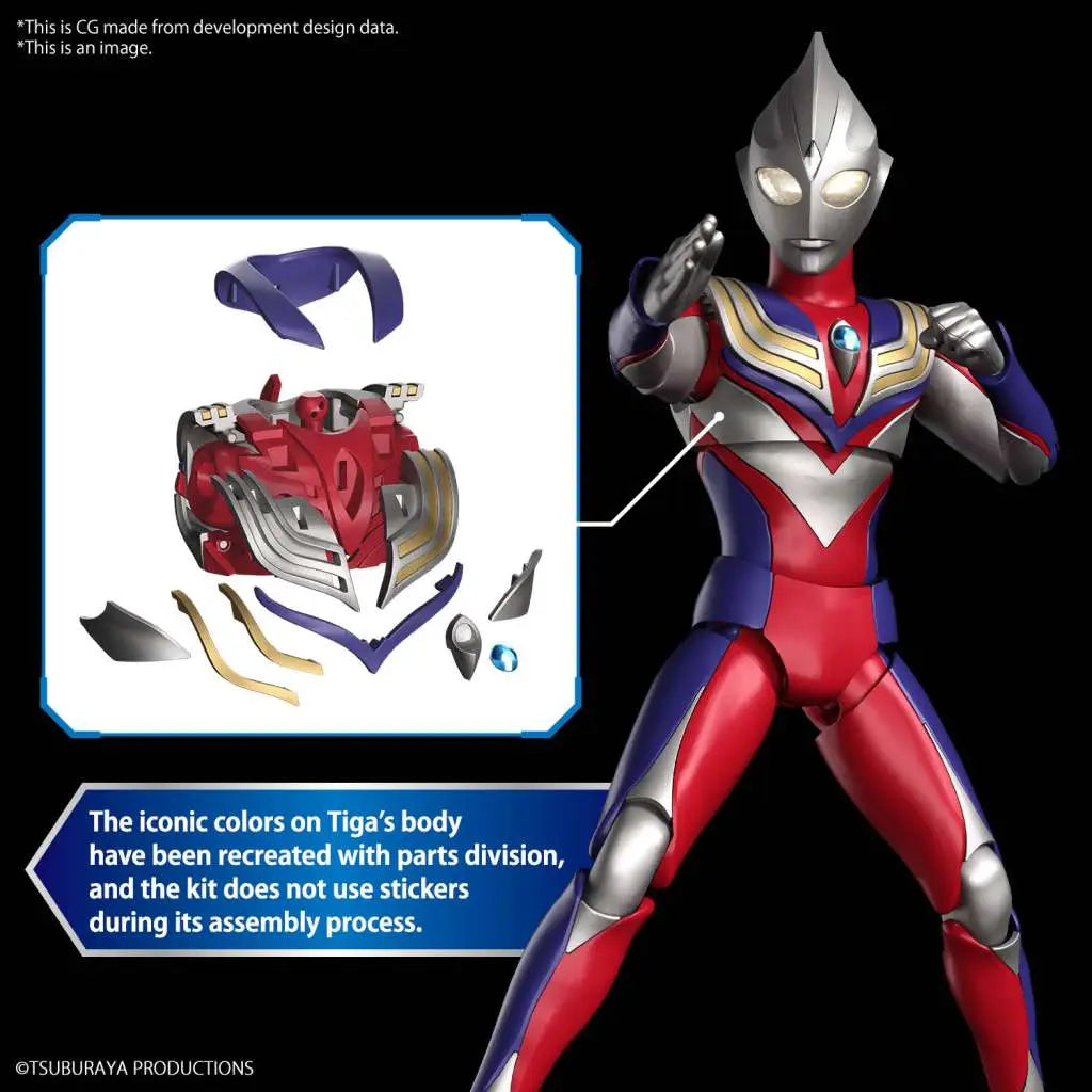 BANDAI RISE ULTRAMAN TIGA MULTI TYPE MODEL KIT 12 cm