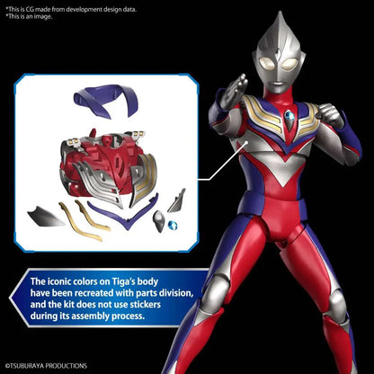 BANDAI RISE ULTRAMAN TIGA MULTI TYPE MODEL KIT 12 cm