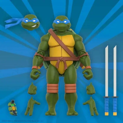 SUPER 7 TMNT ULTIMATES! W12 LEONARDO ANIMATED 2003 AF ACTION FIGURE 17 cm