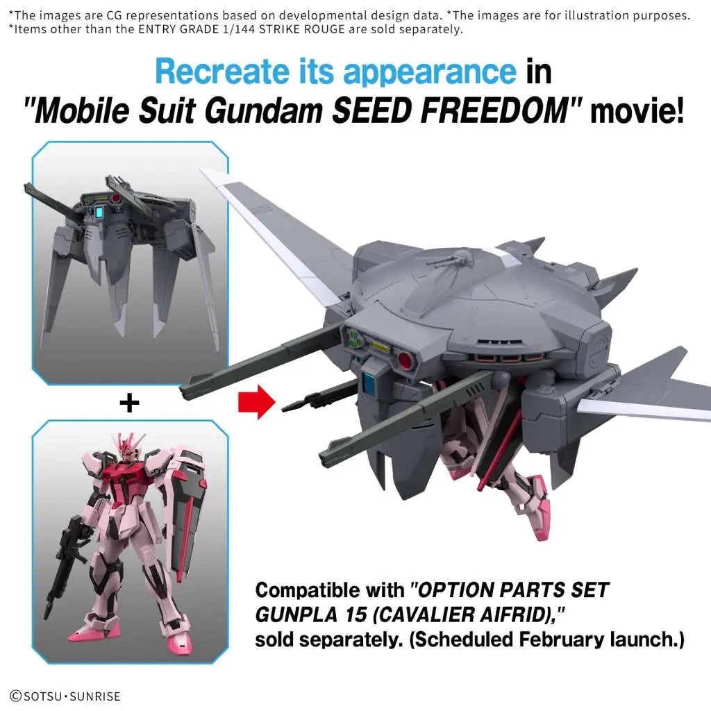 BANDAI EG STRIKE ROUGE 1/144 MODEL KIT 10 cm