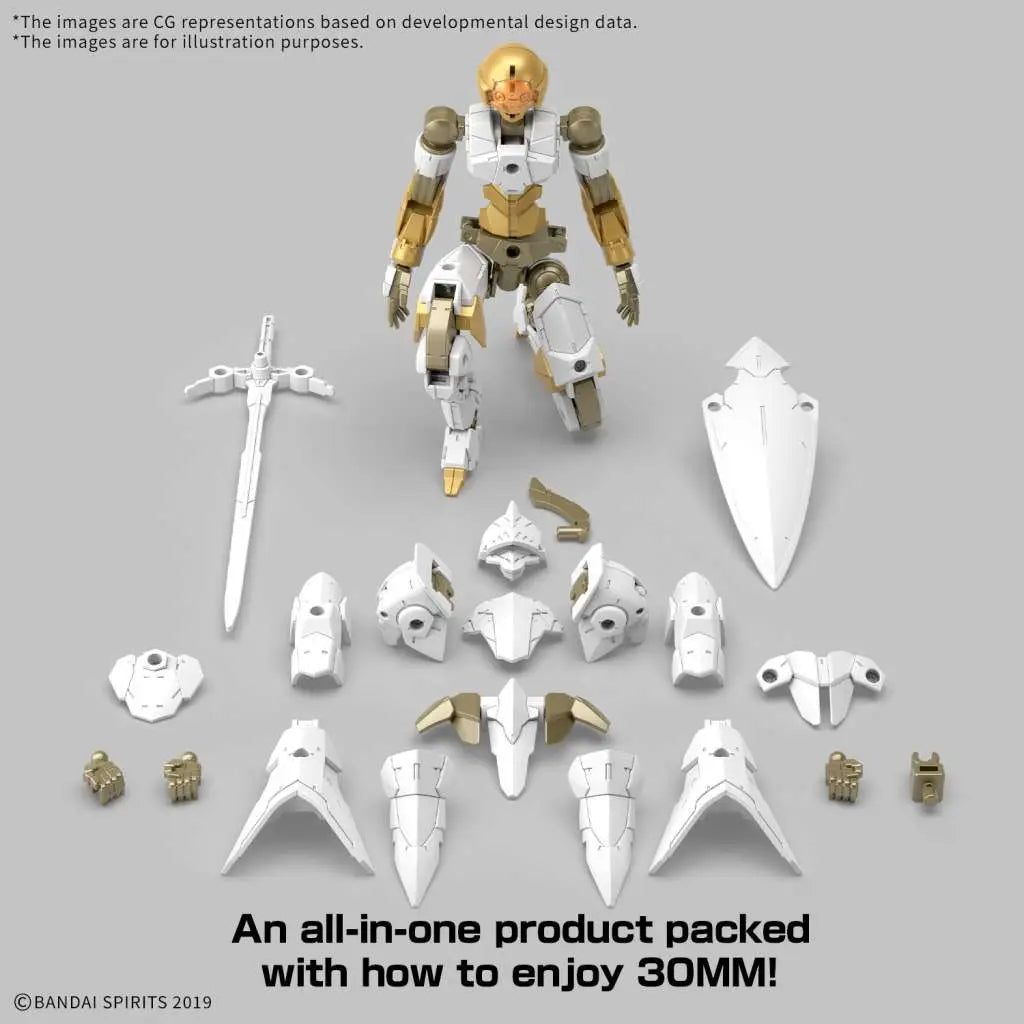 BANDAI 30MM EXM-A9RK SPINATIO ROYAL KNIGHT TYPE 1/144 MODEL KIT 12 cm