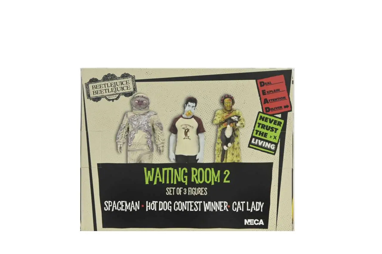 NECA BEETLEJUICE 2 WAITIG ROOM SET 2 - 3" FIG MINI FIGURA 10 cm