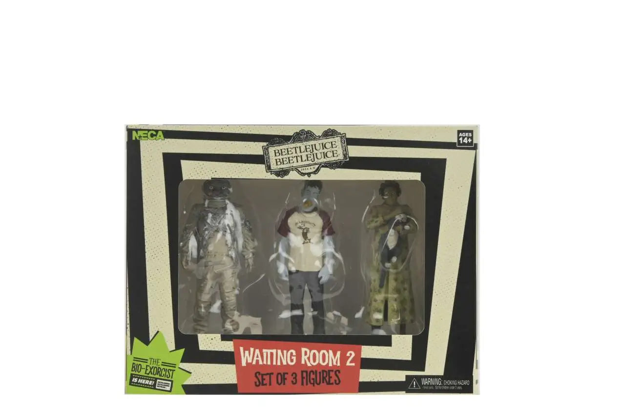 NECA BEETLEJUICE 2 WAITIG ROOM SET 2 - 3" FIG MINI FIGURA 10 cm
