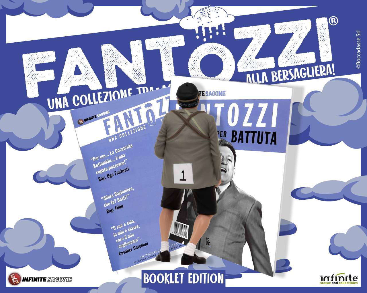 INFINITE STATUE FANTOZZI FANTOZZI ALLA BERSAGLIERA BOOKLET EDITION INFINITE SAGOME MINI FIGURA 10 cm