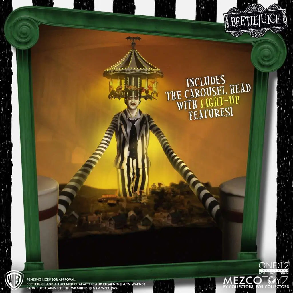MEZCO TOYS - BEETLEJUICE ONE 12 COLLECTIVE BEETLEJUICE DELUXE AF ACTION FIGURE 18 cm
