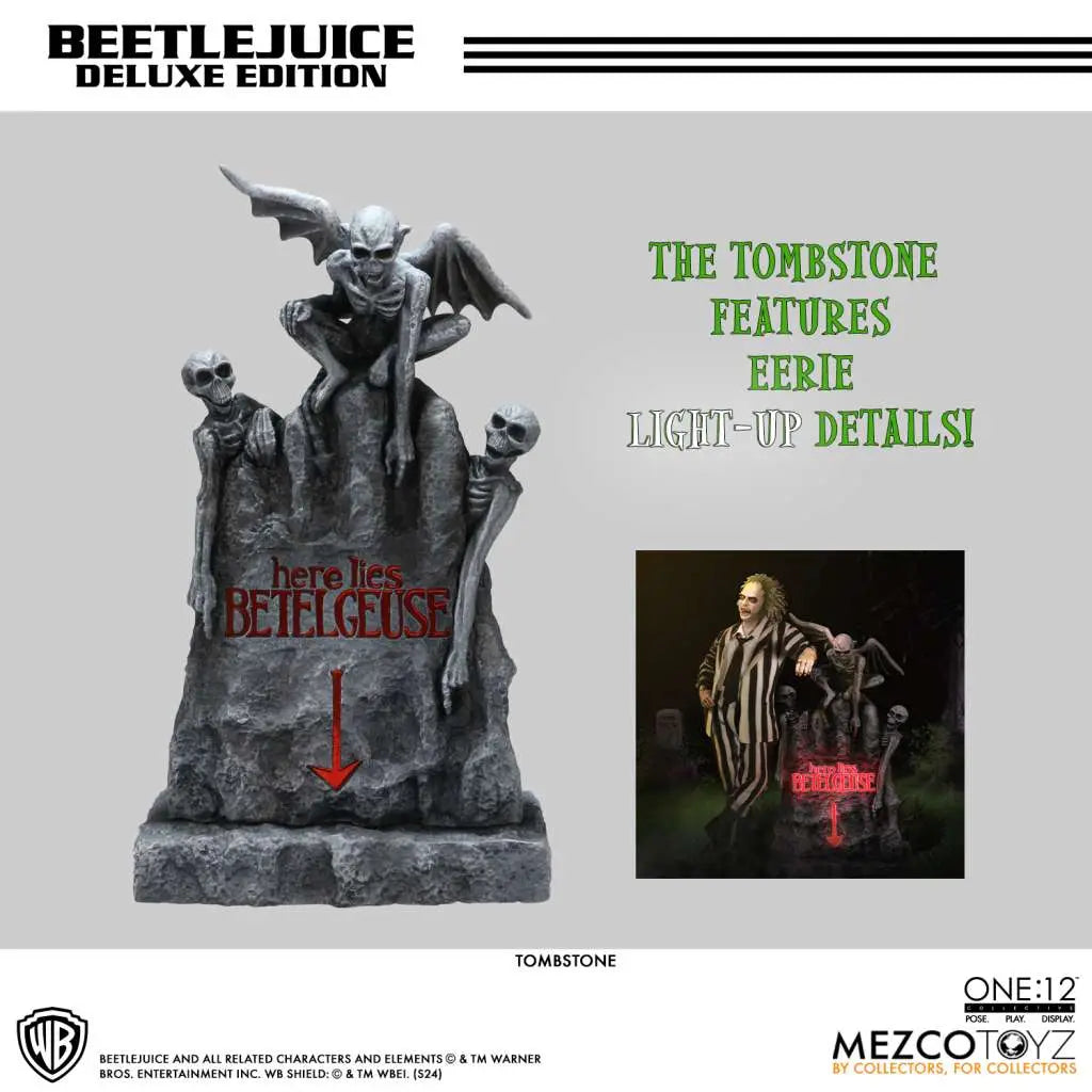 MEZCO TOYS - BEETLEJUICE ONE 12 COLLECTIVE BEETLEJUICE DELUXE AF ACTION FIGURE 18 cm
