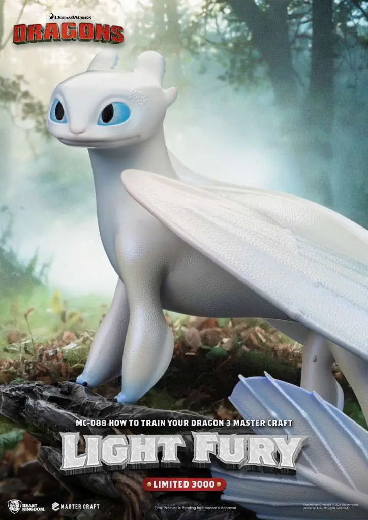 BEAST KINGDOM HOW TRAIN YOUR DRAGON 3 LIGHT FURY MASTER CRAFT STATUA 31 cm