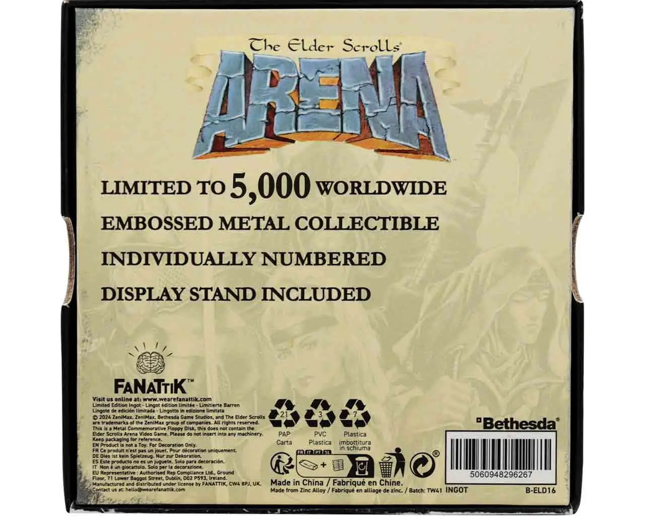 FANATTIK ELDER SCROLLS ARENA FLOPPY DISK REPLICA