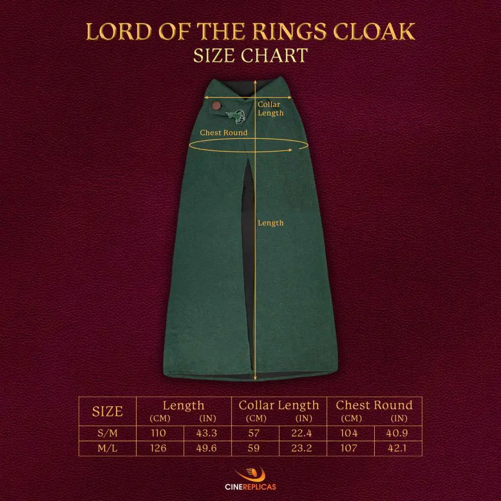 CINEREPLICAS LORD RINGS HOBBIT CLOAK M-L SIZE REPLICA