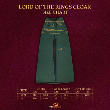 CINEREPLICAS LORD RINGS HOBBIT CLOAK M-L SIZE REPLICA