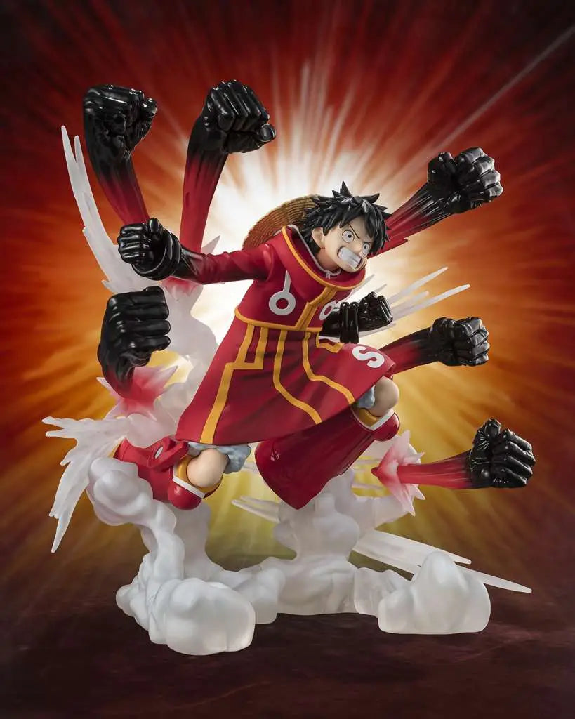 BANDAI LUFFY - ONE PIECE MONKEY D. GUM-GUM HAWK GATLING EXTRA BATT FIGUARTS ZERO STATUA 18 cm