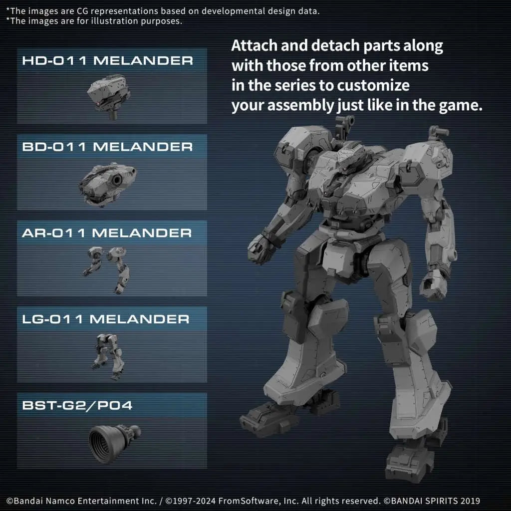 BANDAI 30MM ARMORED CORE VI BALAM IND BD-011 MELANDER MODEL KIT 13 cm