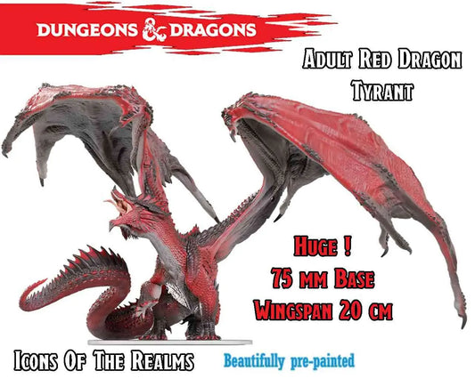WIZKIDS DUNGEONS & DRAGONS - ICONS REALMS - ADULT RED DRAGON TYRANT MINI FIGURA