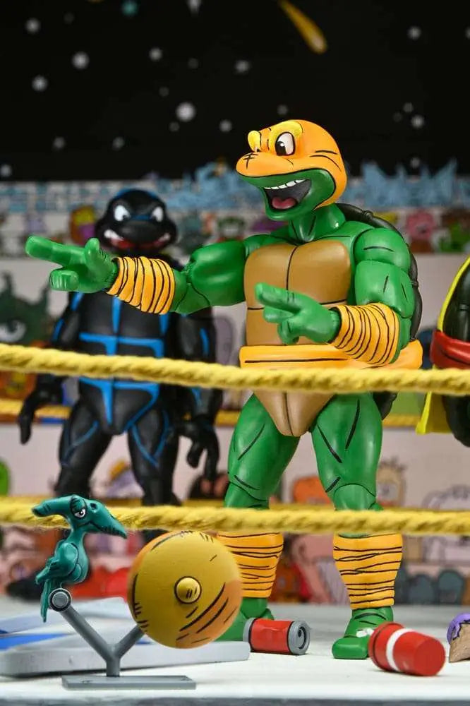 NECA - TEENAGE MUTANT NINJA TURTLES TMNT ARCHIE COMICS STUMP WRESTLING TURTLES AF 4-PK ACTION FIGURE 17 cm