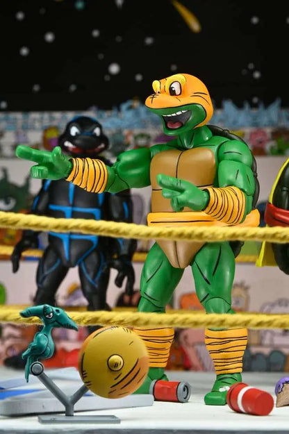 NECA - TEENAGE MUTANT NINJA TURTLES TMNT ARCHIE COMICS STUMP WRESTLING TURTLES AF 4-PK ACTION FIGURE 17 cm