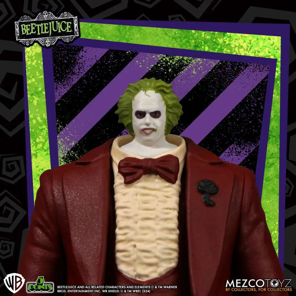 MEZCO TOYS - BEETLEJUICE 5 POINTS BEETLEJUICE AF SET (2) ACTION FIGURE 9 cm