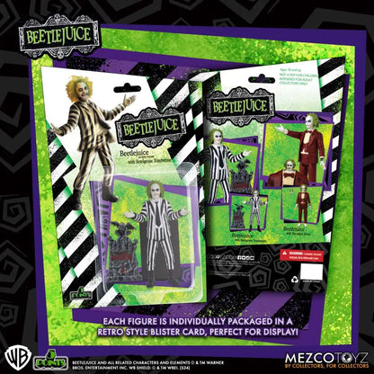 MEZCO TOYS - BEETLEJUICE 5 POINTS BEETLEJUICE AF SET (2) ACTION FIGURE 9 cm