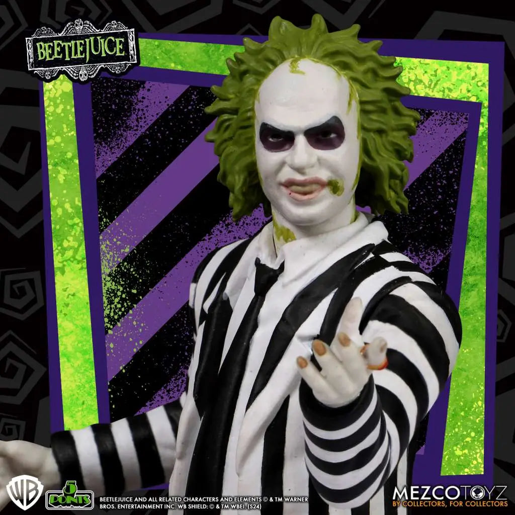 MEZCO TOYS - BEETLEJUICE 5 POINTS BEETLEJUICE AF SET (2) ACTION FIGURE 9 cm
