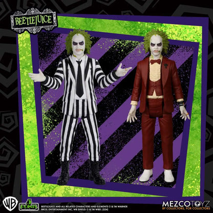 MEZCO TOYS - BEETLEJUICE 5 POINTS BEETLEJUICE AF SET (2) ACTION FIGURE 9 cm