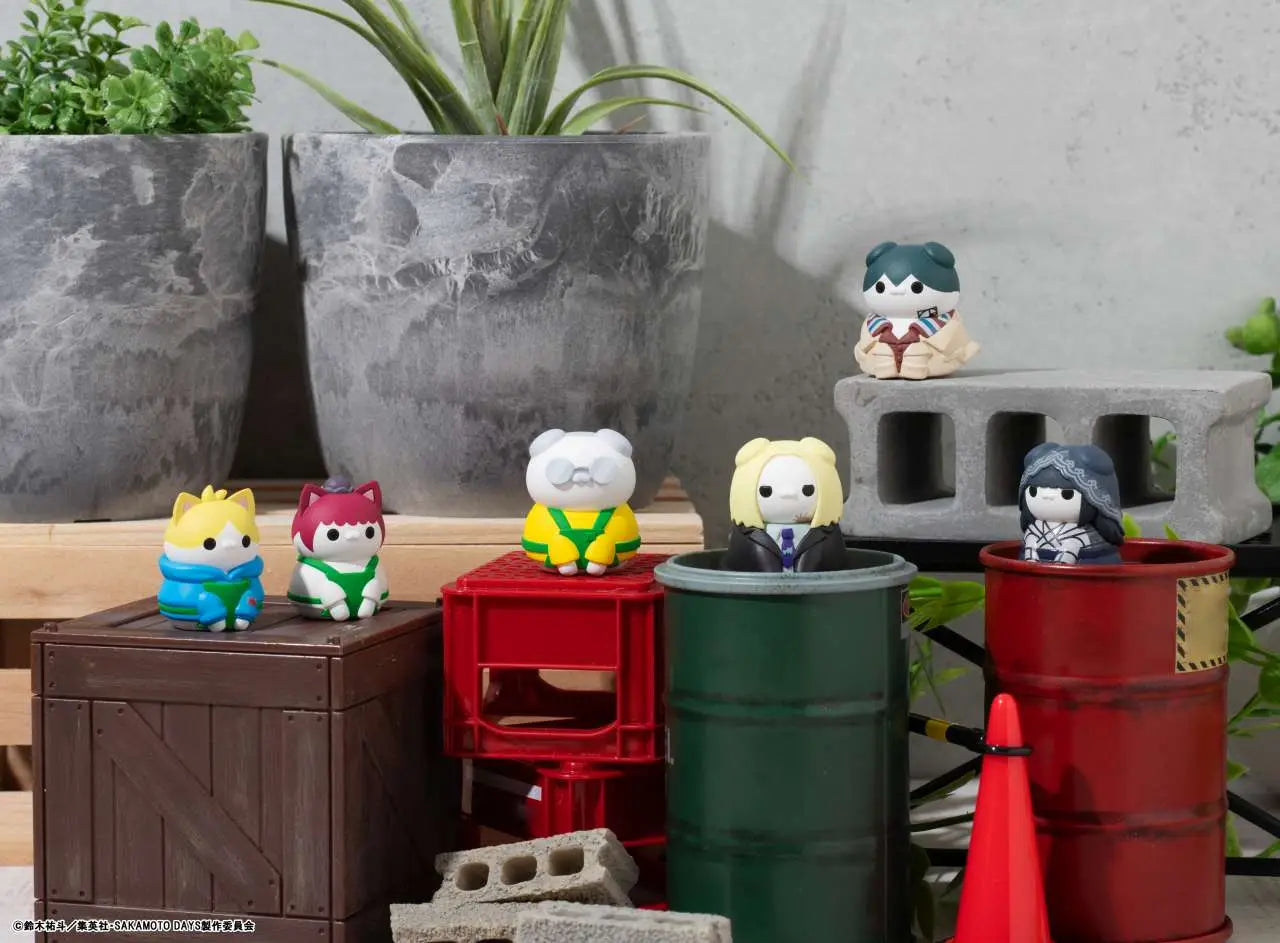 MEGAHOUSE SAKAMOTO MEGA CAT PROJECT CATS CHEERFUL SAKAMOTO STORE DISPLAY (8) MINI FIGURA 3 cm