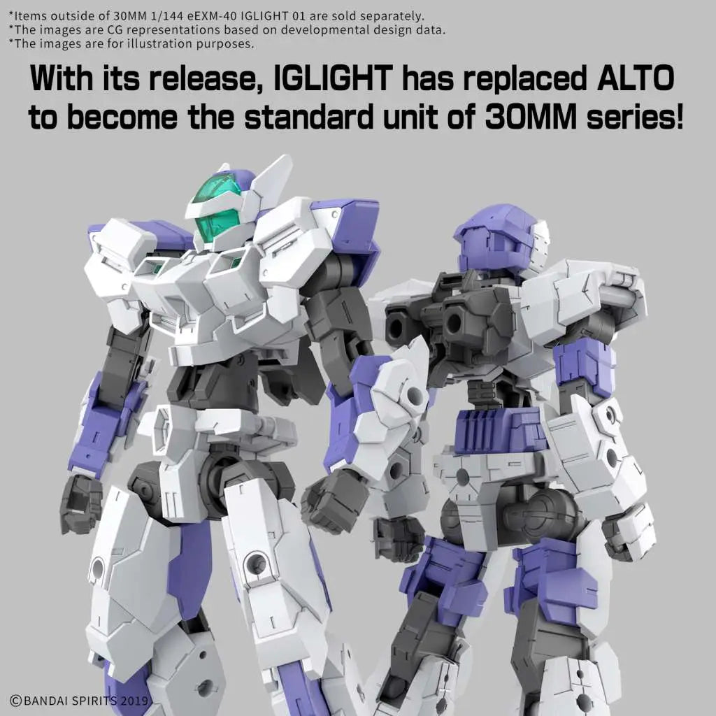 BANDAI 30MM EEXM-40 IGLIGHT 02 1/144 MODEL KIT 13 cm