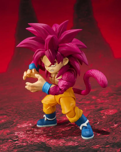 BANDAI SON GOKU DRAGON BALL DAIMA S.H. FIGUARTS MINI SUPER SAIYAN 4 ACTION FIGURE 8 CM